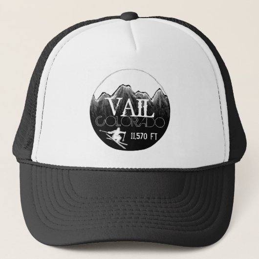 Vail Colorado Black White ski pet (Voorkant)