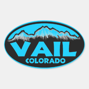 Vail Colorado blauwe ovale stickers