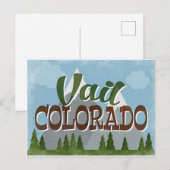 Vail Colorado Briefkaart Fun Retro Snowy Mountains (Voorkant / Achterkant)