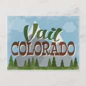 Vail Colorado Briefkaart Fun Retro Snowy Mountains (Voorkant)