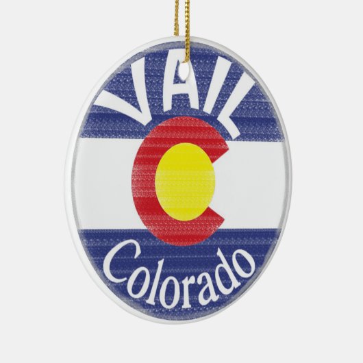 Vail Colorado cirkel vlag Keramisch Ornament (Rechts)