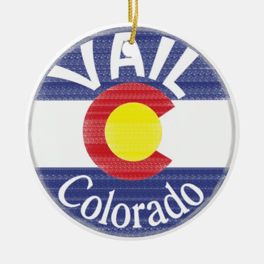 Vail Colorado cirkel vlag Keramisch Ornament (Voorkant)