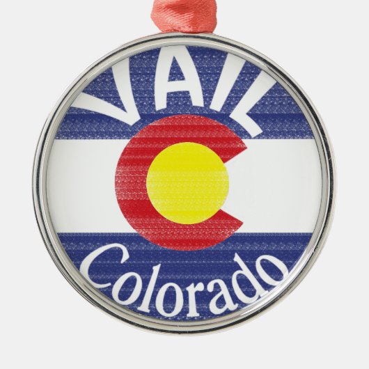 Vail Colorado cirkel vlag Metalen Ornament (Voorkant)