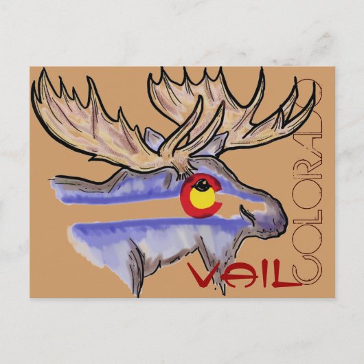 Vail Colorado elk briefkaart (Voorkant)