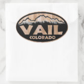 Vail Colorado houten teken ovale stickers (Tas)