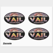 Vail Colorado houten vlag ovale stickers (Vel)