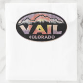 Vail Colorado houten vlag ovale stickers (Tas)