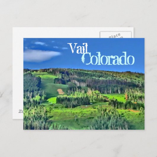 Vail Colorado kleur briefkaart (Voorkant / Achterkant)