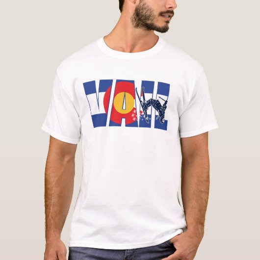 Vail Colorado met sneeuwskiër T-shirt (Voorkant)