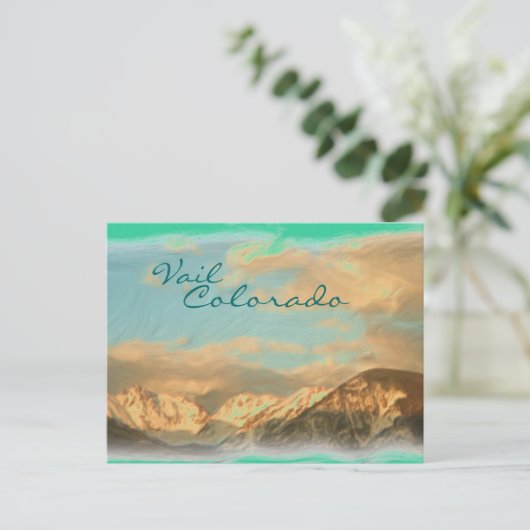 Vail Colorado Mountain briefkaart (Staand voorkant)