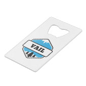 Vail, Colorado Mountain en Ski Creditkaart Flessenopener (Achterkant Gekanteld)