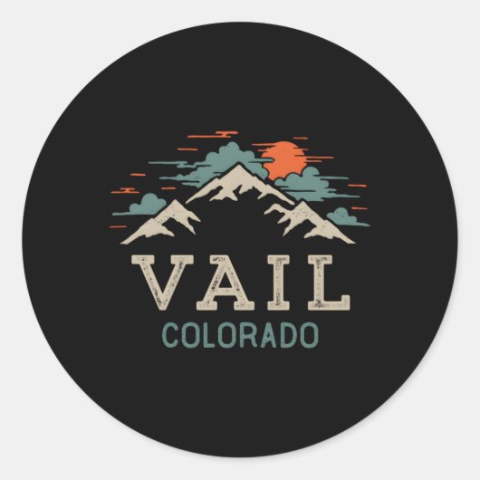 Vail Colorado Mountain Ronde Sticker (Voorkant)