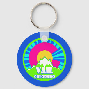 Vail Colorado Neon Mountains sleutelhanger