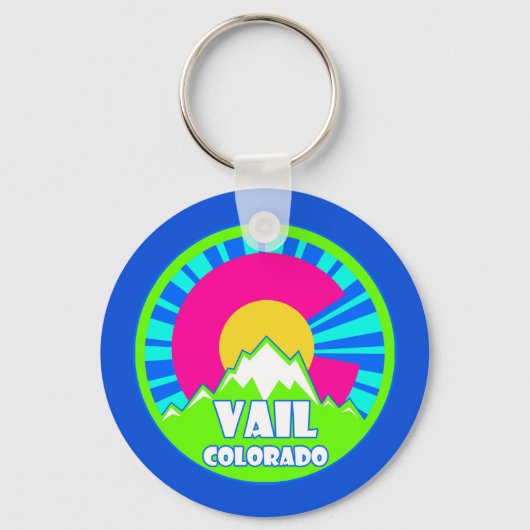 Vail Colorado Neon Mountains sleutelhanger (Achterkant)
