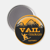 Vail Colorado oranje snowboard kunstmagneet Magneet (Voorkant / Achterkant)
