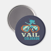 Vail Colorado Retro Skiing Snowboarding Magneet (Voorkant / Achterkant)