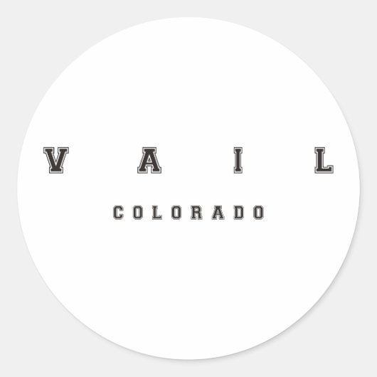 Vail Colorado Ronde Sticker (Voorkant)