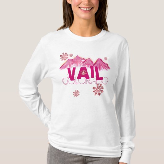 Vail Colorado roze berghuis T-shirt (Voorkant)