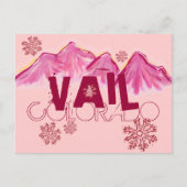 Vail Colorado roze briefkaart (Voorkant)
