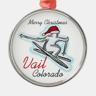 Vail Colorado santa skier pet ornament