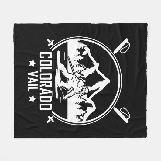 Vail Colorado Ski Fleece Deken (Voorkant (Horizontaal))