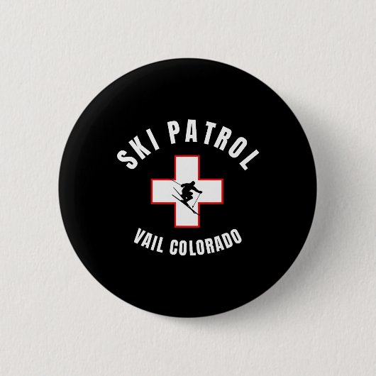 Vail Colorado Ski Patrol Ronde Button 5,7 Cm (Voorkant)