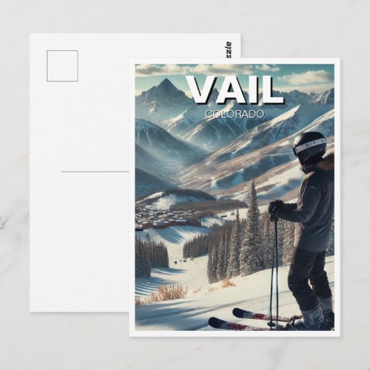 Vail Colorado Ski Snowboard Briefkaart (Voorkant / Achterkant)
