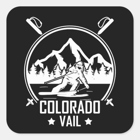 Vail Colorado Ski Vierkante Sticker (Voorkant)
