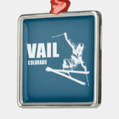 Vail Colorado Skier Metalen Ornament (Links)