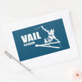Vail Colorado Skier Rechthoekige Sticker (Envelop)