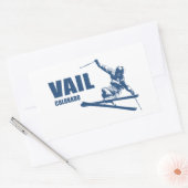 Vail Colorado Skier Rechthoekige Sticker (Envelop)