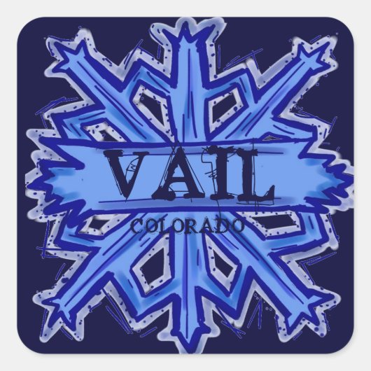 Vail Colorado sneeuwvlokken stickers (Voorkant)