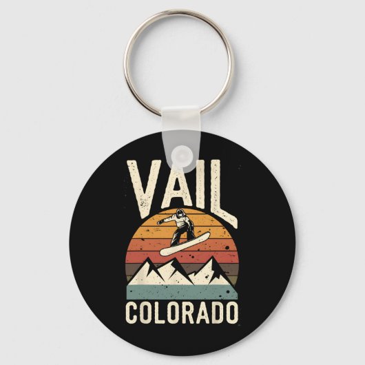 Vail Colorado Snowboard  Snowboarden Mount Sleutelhanger (Voorkant)