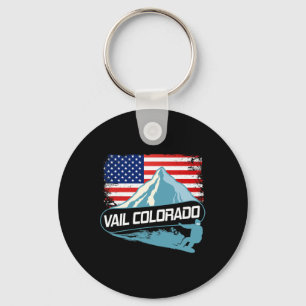 Vail Colorado Snowboarden Amerikaanse Vlag I Noord Sleutelhanger