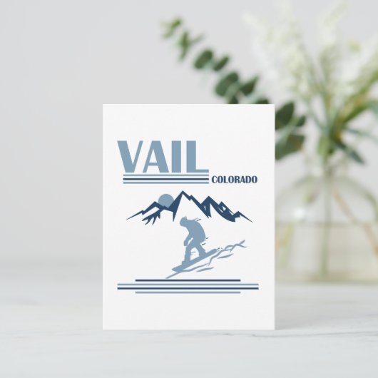 Vail Colorado snowboarden Briefkaart (Staand voorkant)