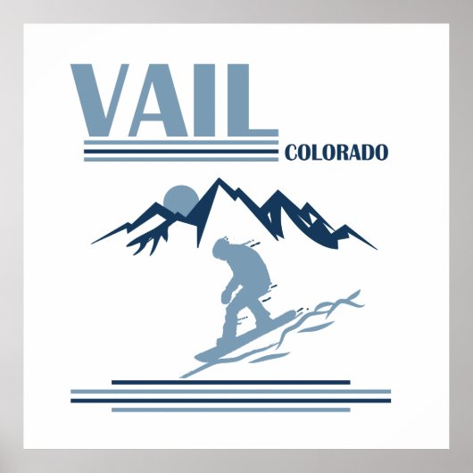 Vail Colorado snowboarden Poster (Voorkant)