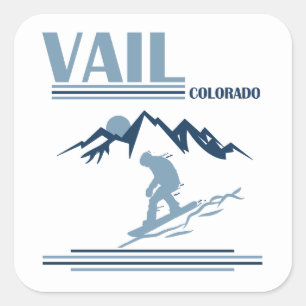 Vail Colorado snowboarden Vierkante Sticker