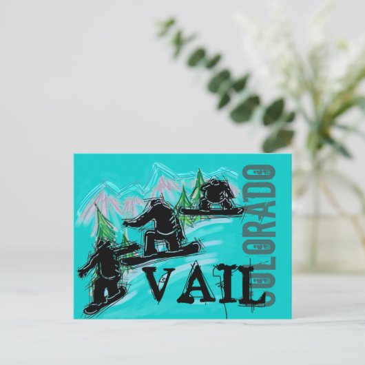 Vail Colorado-snowboarder-briefkaart Briefkaart (Staand voorkant)