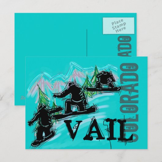 Vail Colorado-snowboarder-briefkaart Briefkaart (Voorkant / Achterkant)