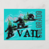 Vail Colorado-snowboarder-briefkaart Briefkaart (Voorkant)