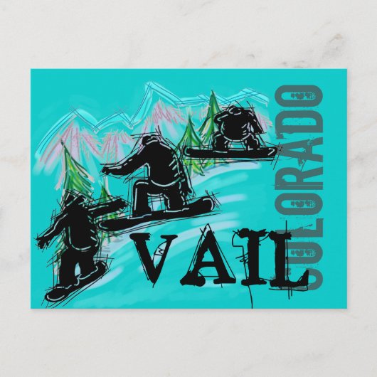 Vail Colorado-snowboarder-briefkaart Briefkaart (Voorkant)