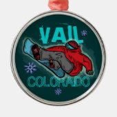 Vail Colorado-snowboarder-versiering Metalen Ornament (Voorkant)