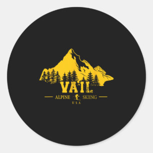 Vail Colorado Verenigde Staten Skigebied Alpine Sk Ronde Sticker