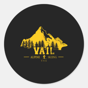 Vail Colorado Verenigde Staten Skigebied Alpine Sk Ronde Sticker