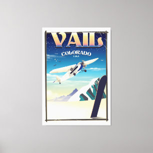 Vail Colorado vintage-poster Canvas Afdruk