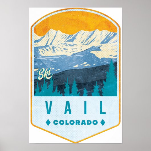 Vail Ski Badge Poster (Voorkant)