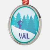 Vail Ski Circle Kerstmis Metalen Ornament (Links)