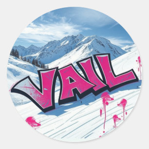 Vail Ski Resort Colorado graffiti accessoire Ronde Sticker