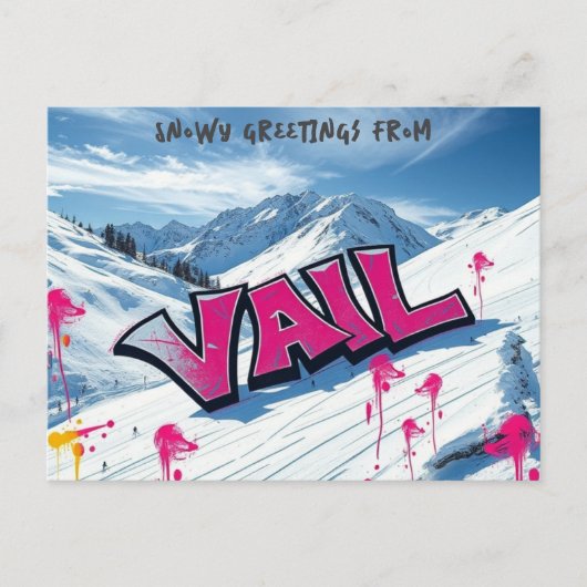 Vail Ski Resort Colorado graffiti Briefkaart (Voorkant)