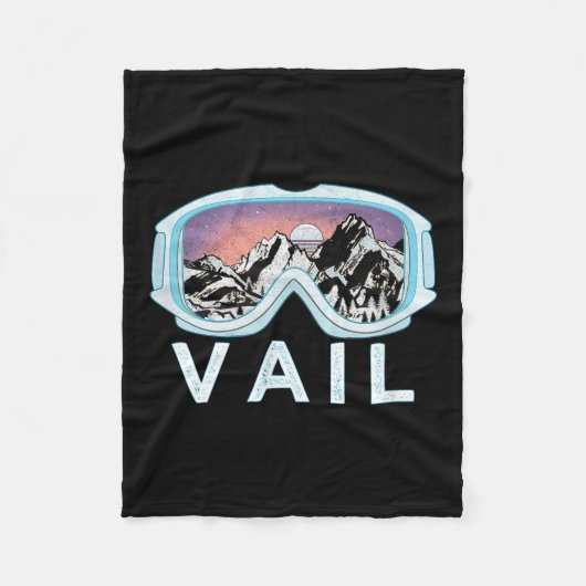 Vail Ski Snowboard Design_vail, Co Goggles Skiën Fleece Deken (Voorkant)